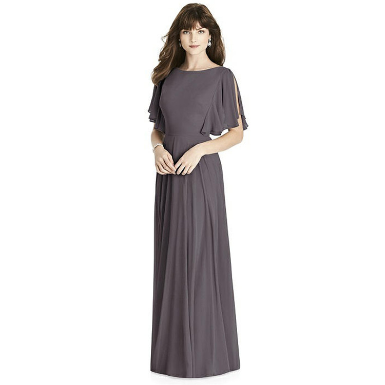 Split Sleeve Backless Maxi Dress - Lila by Thread Bridesmaid Style TH038 in 64 colors