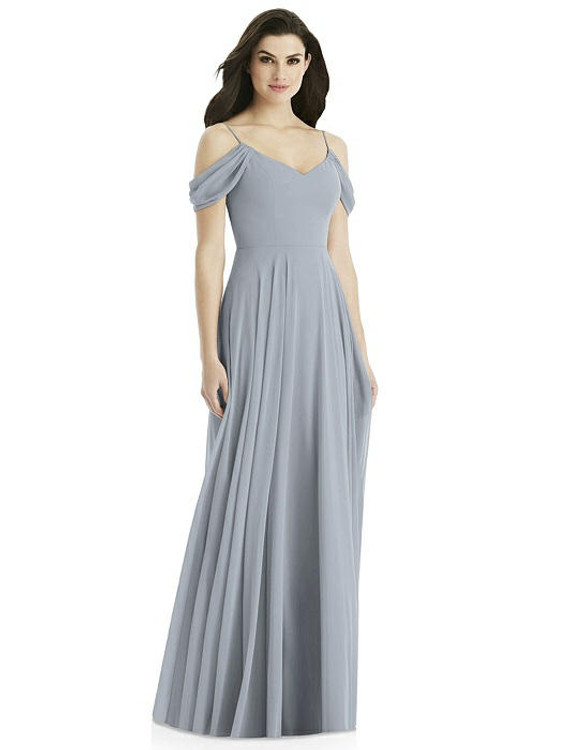 Off-the-Shoulder Open Cowl-Back Maxi Dress By Studio Design 4525 in 64 colors