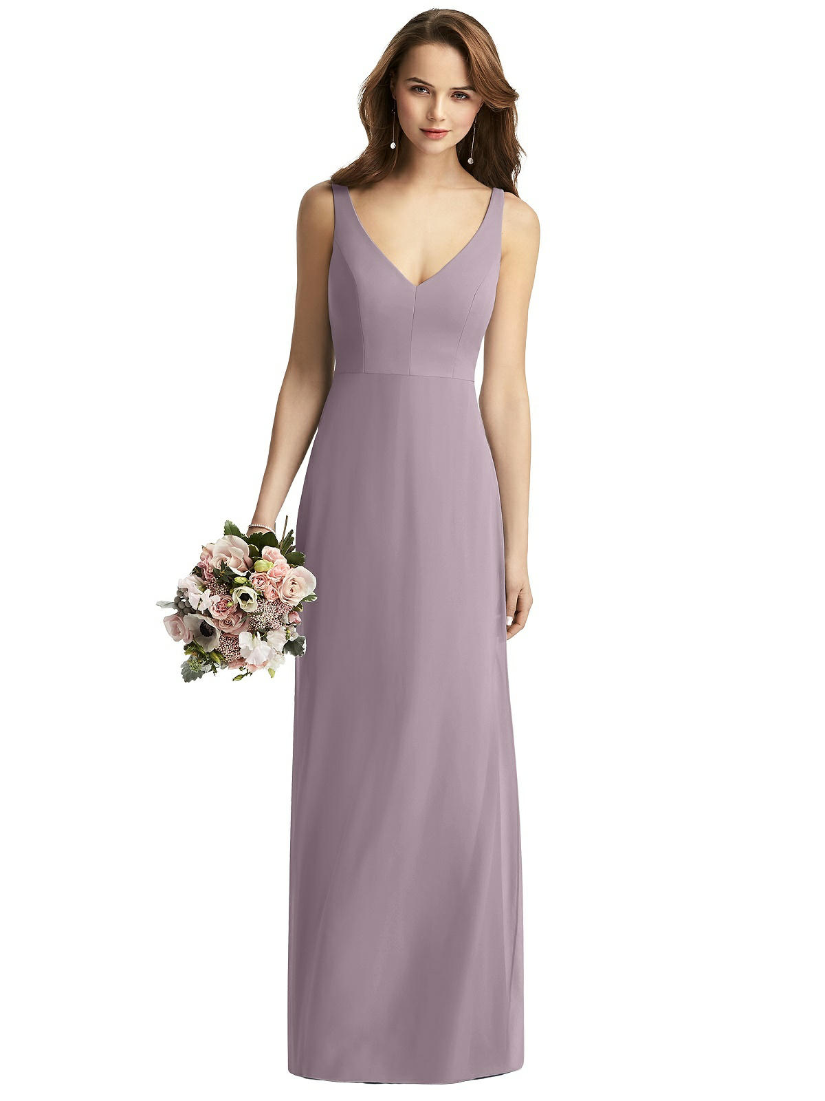 Simple White Chiffon Sleeveless Long Wedding Dress – Dreamdressy