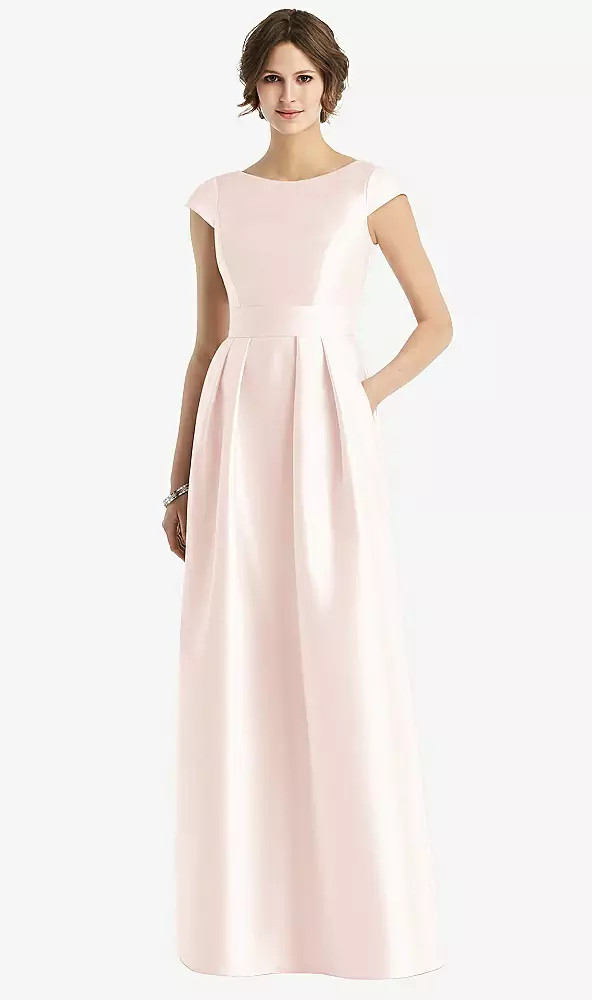 alfred sung cap sleeve pleated cocktail dress with pockets Alfred Sung Womens Cap Sleeve Short Fit & Flare Dress Black 18