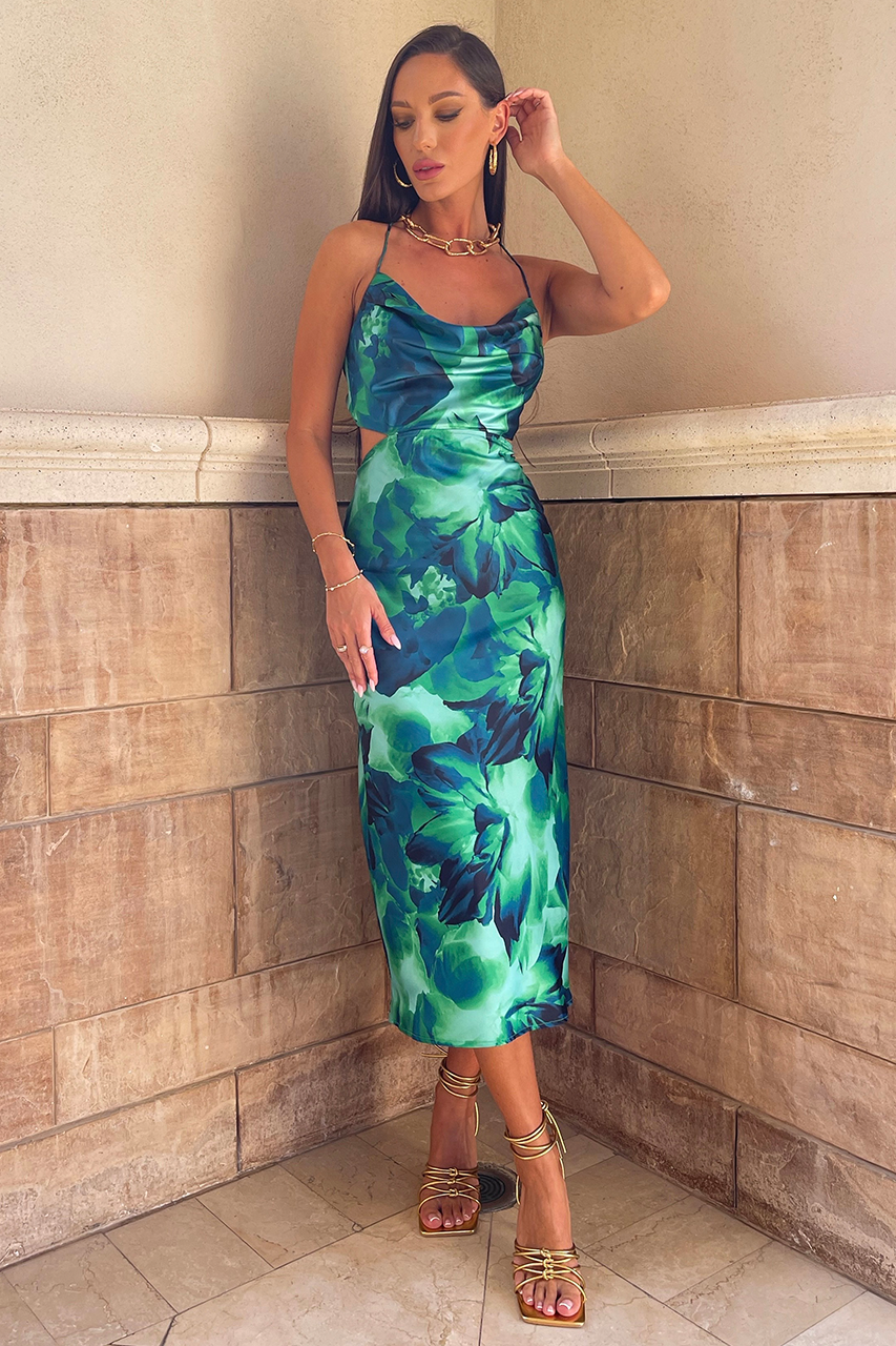 CHARIS CALISTA DRESS - GREEN FLORAL by Runaway the Label |Buy ...