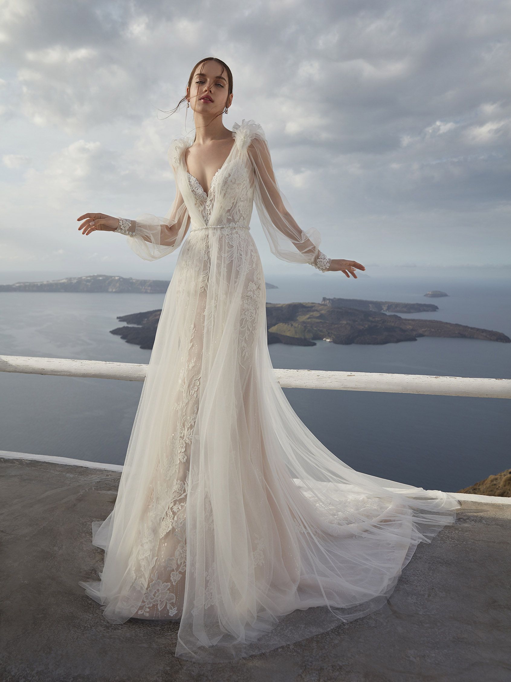 Cipro Off White Tulle \u0026 Lace Cape by 
