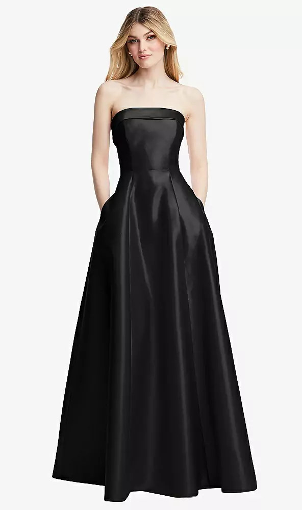 Strapless Elegant Dress Alfred Sung D843 by Dessy available in 19
