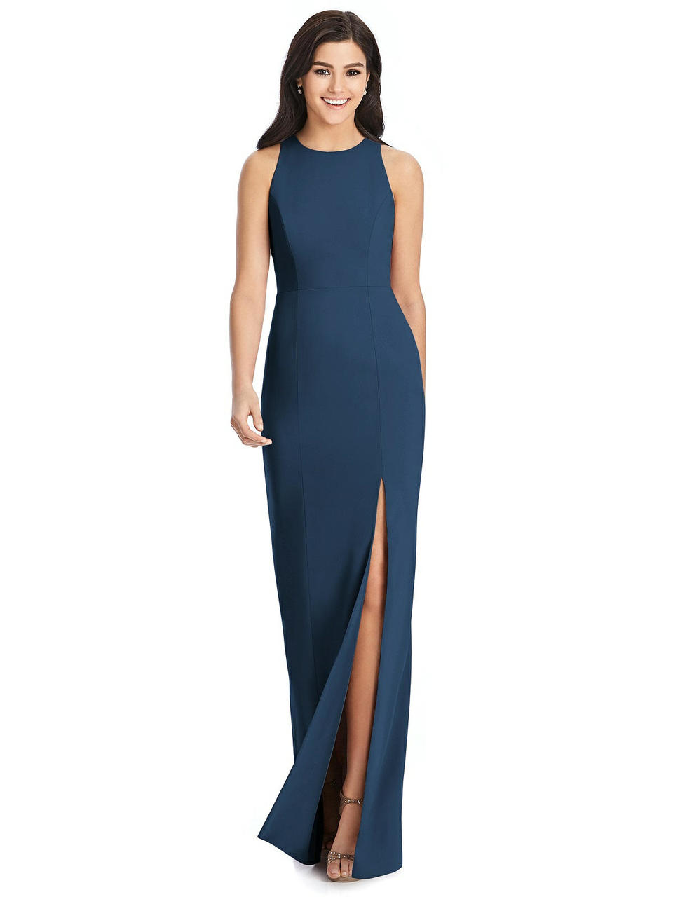 Diamond Cutout Back Trumpet Gown with 