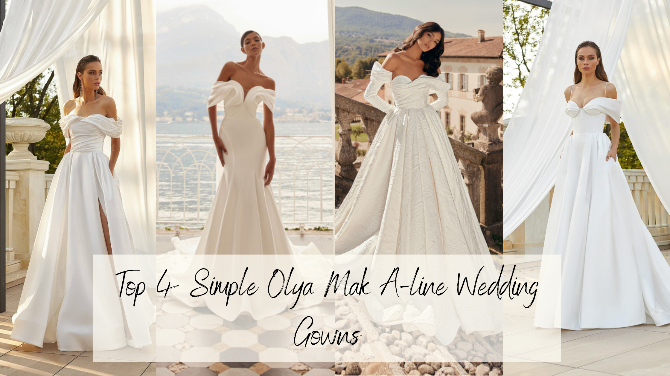 Soul Satin A line Wedding Gown by Olya Mak with Front Slit