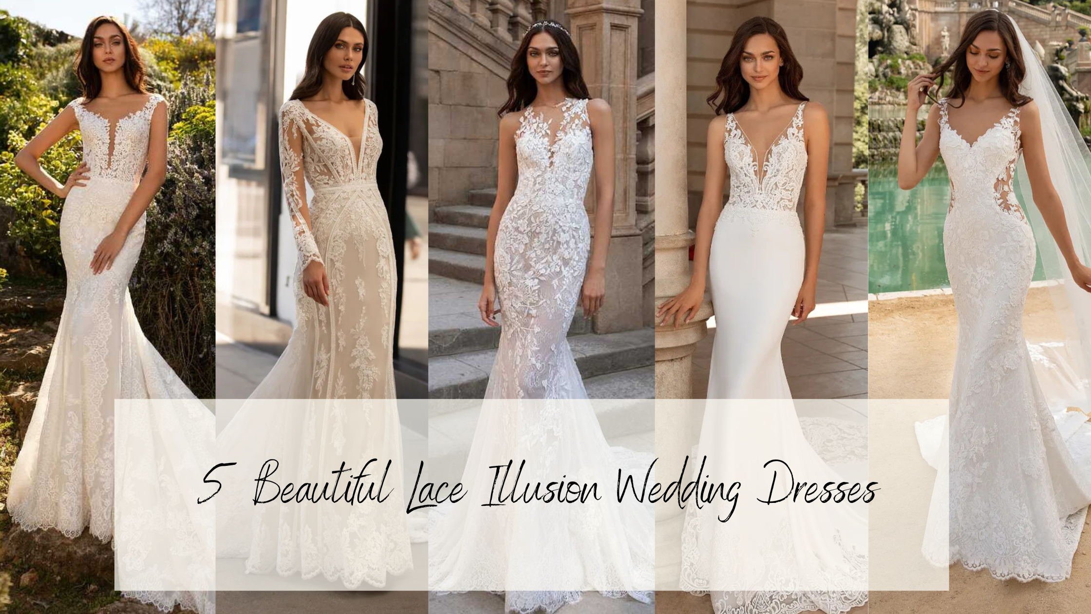 The Tattoo Lace Wedding Dress Trend: 5 Beautiful Lace Illusion