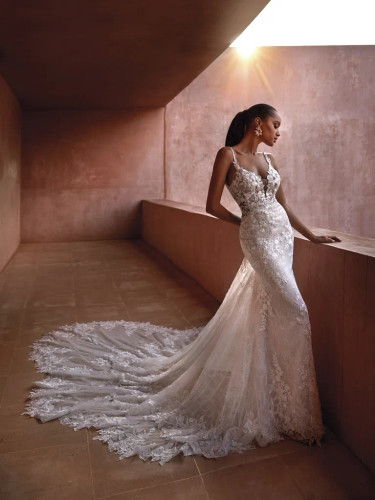 Seychelles Lace Mermaid Wedding Gown by Pronovias