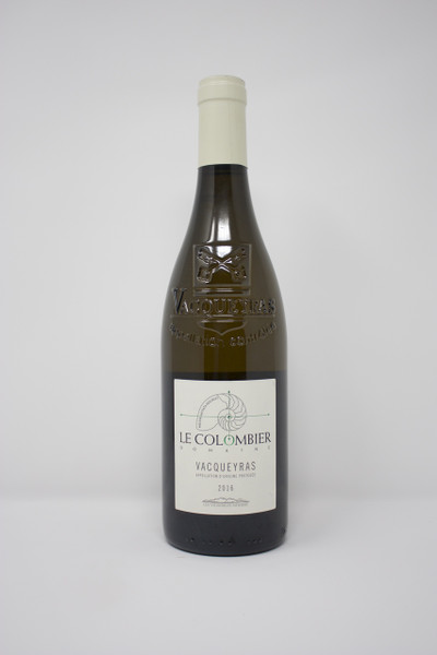 Vacqueyras 
Domaine le Colombier 2015
Organic
40% Viognier, 30% Marsanne, 30% Grenache Blanc
The soft body given by the Grenache Blanc is balanced by the fruity and fresh character of the Marsanne and the Viognier. Pair with white fish with creamy sauce, white meat, pasta with Gorgonzola, sea food with curry, crab cake, Cajun food.              