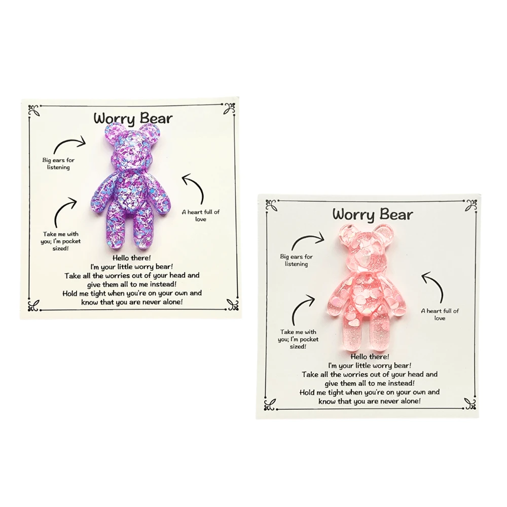 Our Worry Bear is a precious companion designed to provide comfort and reassurance during moments of worry.