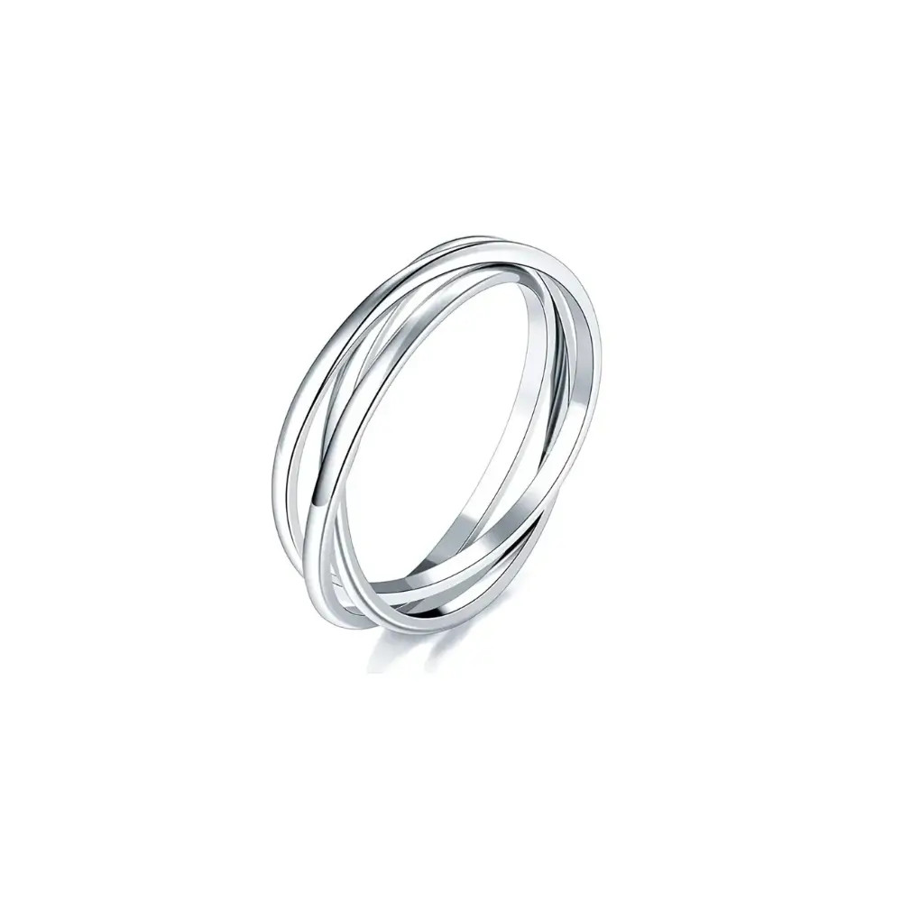 The Anxiety Triple Ring is a stunning piece of stainless steel jewellery that doubles as a calming and discreet fidget tool.