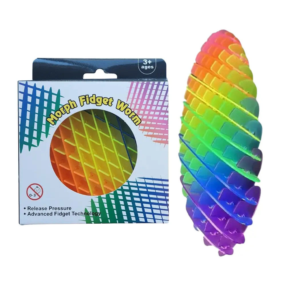 The Morph Fidget Rainbow is perfect for fidgeters, a fun way to relieve stress, enhance focus, or pass the time with a tactile and visually delightful toy.