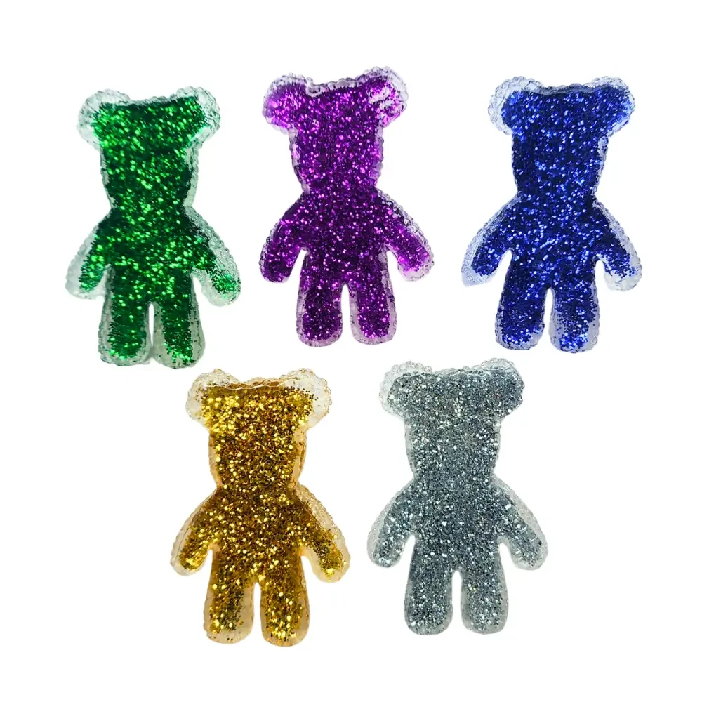 A handmade resin Spiky Bears – Glitter Worry Bear Fidget perfect for busy fingers, tactile exploration, worry moments and calming sensory play.