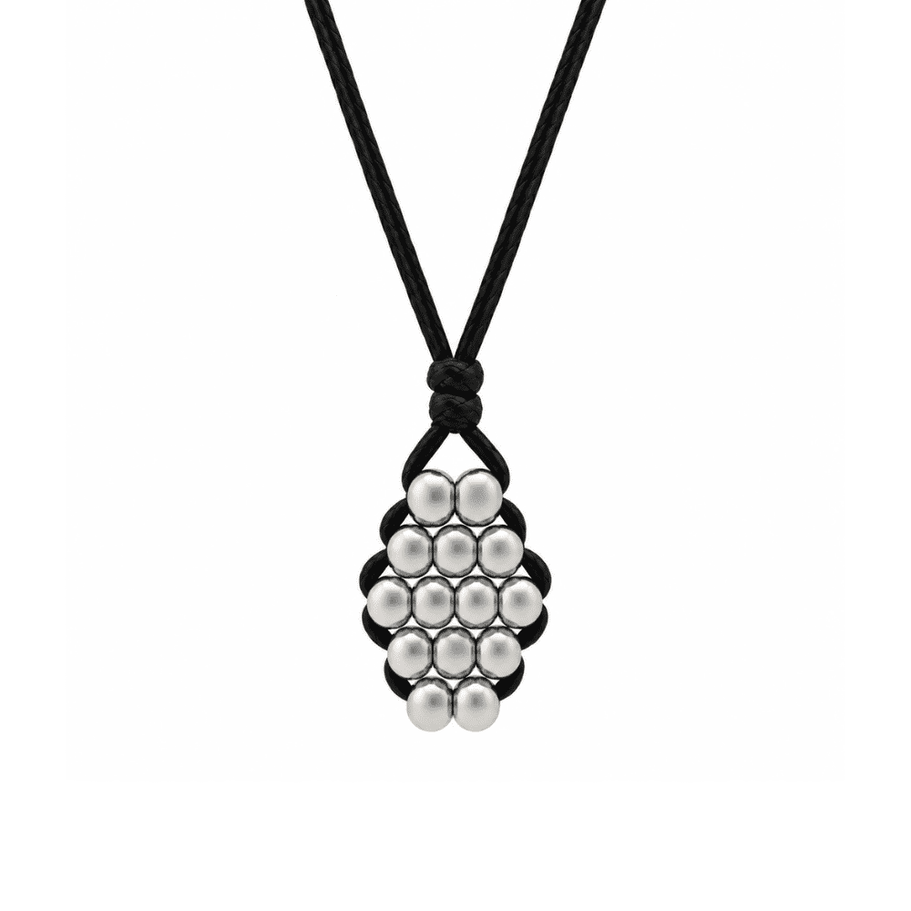 Cosmic Metal Fidgets - Cetus Necklace features smooth stainless steel beads and a breakaway safety clasp for discreet, calming sensory fidgeting.