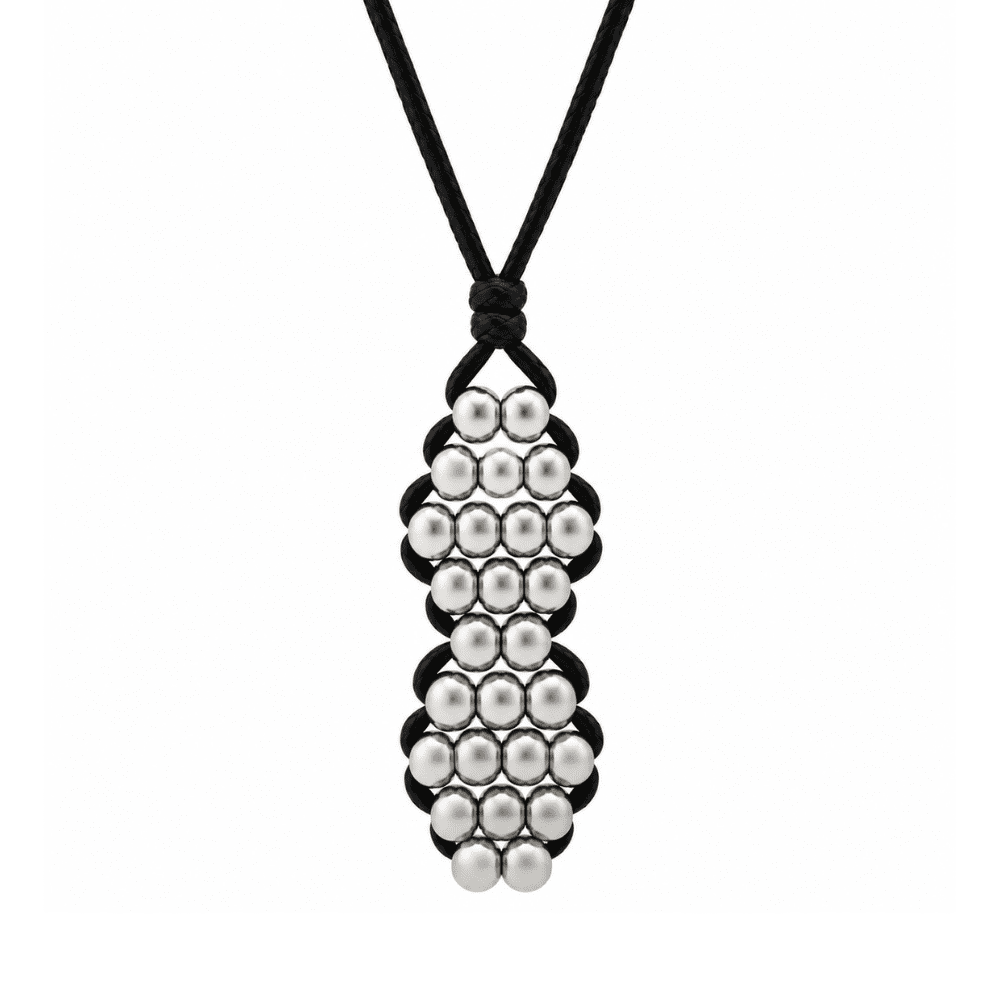 The Cosmic Metal Fidgets - Cetus Necklace Double is a wearable sensory necklace with smooth stainless steel beads and a flexible woven design for calming tactile input and everyday fidgeting.
