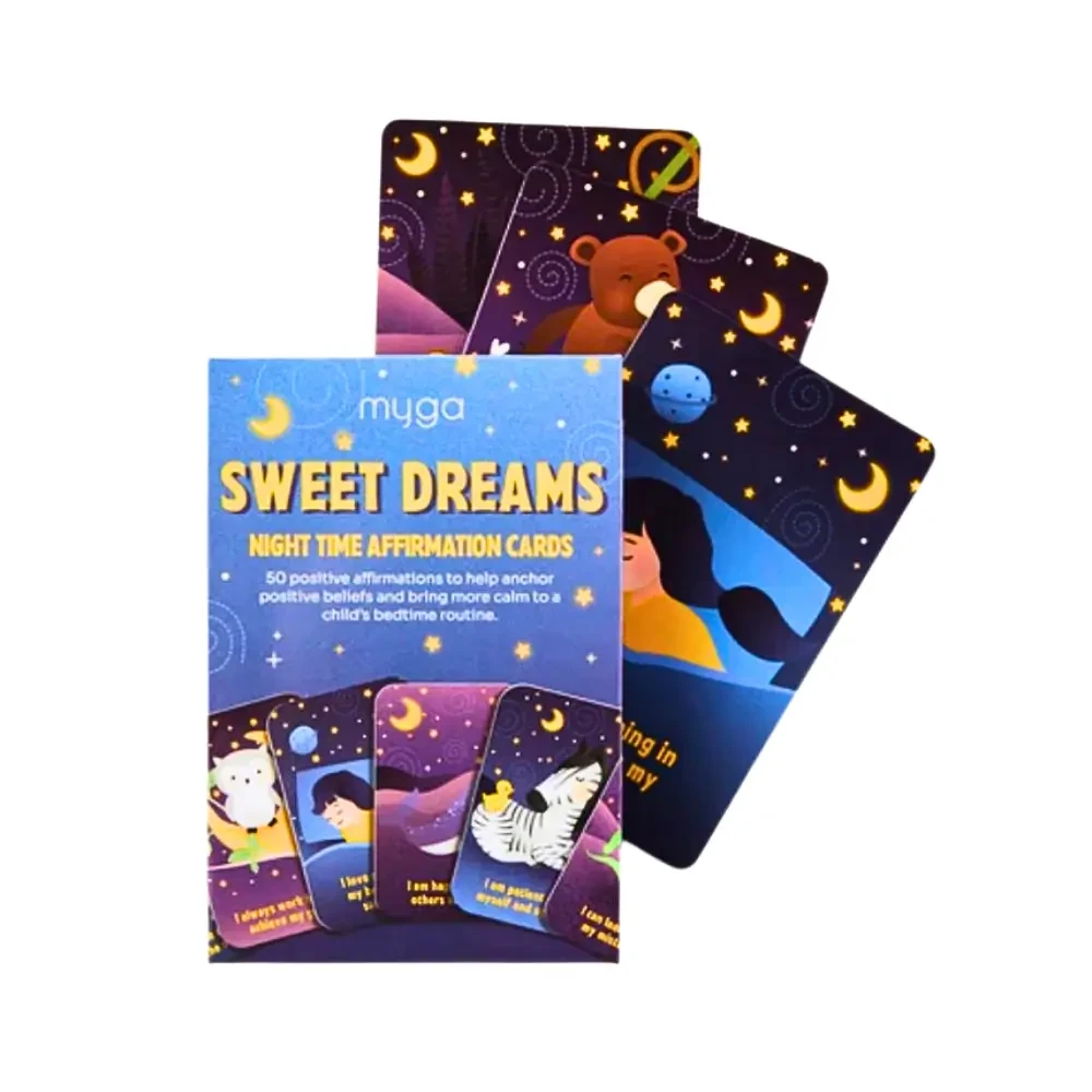 Help children feel calm and confident before bed with 50 beautifully illustrated Sweet Dreams Night Time Affirmation Cards