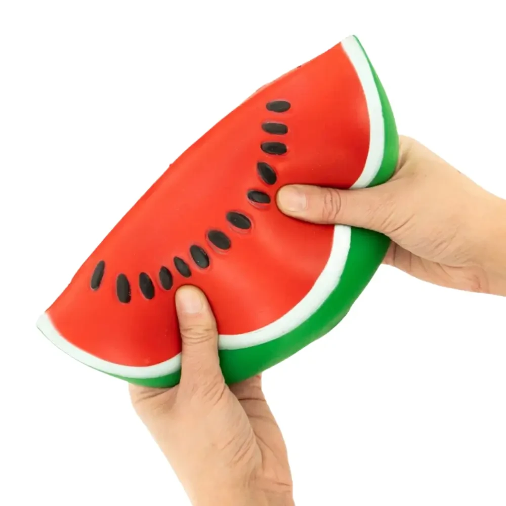 The Big Squij Watermelon is a jumbo slow-rising watermelon squishy that’s soft, satisfying and perfect for sensory play and stress relief.