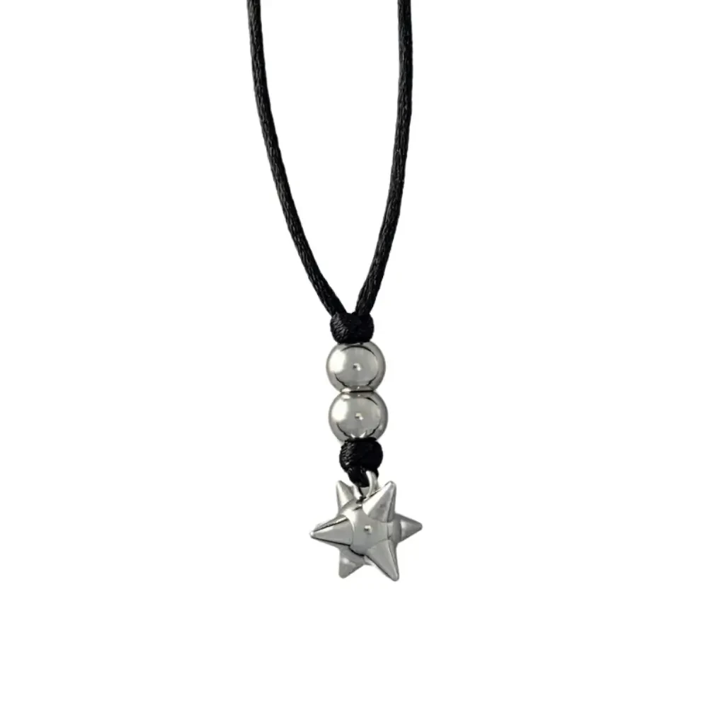 Cosmic Metal Fidgets - Apophis Spiky Fidget Necklace is a discreet metal fidget necklace with a tiny spiky star and smooth beads for strong tactile sensory feedback and busy hands.