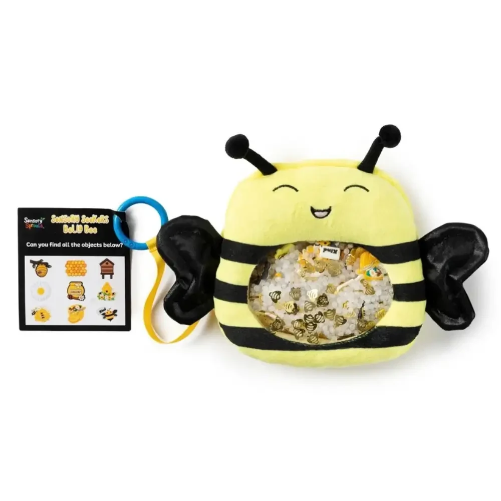 Sensory Seekers I-Spy Bag - Bella Bee has a bead-filled sensory window and seek-and-find activity card for calming, concentration and screen-free sensory play.