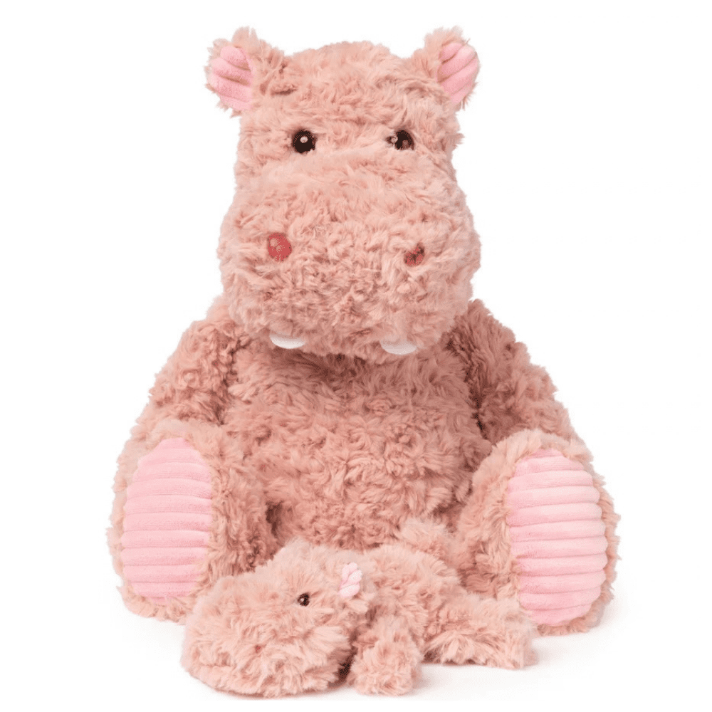 Mini & Me Weighted Plush - Hippo Hugs includes a 1.8 kg weighted hippo and mini companion, with soft plush and ribbed textures for calming, cuddles and sensory comfort.