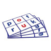 Alphabet Bingo is an alphabet matching game for teaching the alphabet and letter sounds. Contains 4 boards and 24 cards.