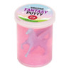 Sparkly and glittery melting Unicorn Putty with a unicorn toy inside. Stretch it, mould it and use it to prop up your unicorn characters.