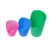 Also known as Nosey or Cut-Out cups, the Flexi Cup's innovative design allows individuals to drink without tilting their head back. Flexi Cup Combo with 3 sizes