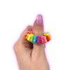 Dinky Things Fidgets - Petal Pop is an eye-catching fidget toy adorned with a kaleidoscope of rainbow petal shaped beads that are super satisfying to jiggle.