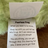 Each Little Joys Fearless Frog Weighted Toy has their special support message sewn into the side so you can read it when you give your weighted animal a hug. Each Little Joys Fearless Frog Weighted Toy has their special support message sewn into the side so you can read it when you give your weighted animal a hug.