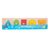 The Let's Learn Shapes Wooden Puzzle is an excellent educational toy designed to help young children learn about shapes, colours, and develop essential skills.