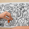 Perfect for portable entertainment, this Reusable Silicone Drawing Mat - Jungle Animals keeps kids engaged during travel, restaurant visits, or quiet moments at home.