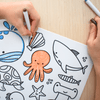 Perfect for portable entertainment, this Reusable Silicone Drawing Mat - Sea Animals keeps kids engaged during travel, restaurant visits, or quiet moments at home.