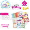 Let your child dive into sensory-rich play with the Magic Sensory Tissue Box - where every pull, crinkle, and colour sparks curiosity and joy.