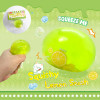 The Squishy Lemon Smash is a soft gel squeeze ball filled with floating sprinkles and mini lemon slice pieces that shift and move with every squeeze.