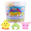 Create colourful creatures and charms with the Slimy Super Soft Buff Kit. Includes ultra-soft modelling compound, 4 colours and fun mix-ins for sensory play.