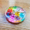 Handmade Sensory Stones - Rainbow Blocks Fidget by Sensory Oasis for Kids, featuring sparkly resin and colourful raised rainbow block details for tactile sensory fun.