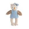 Meet Ollie the Owl, a soft 100% cotton knitted toy with fluffy wings, embroidered features and a cosy blue dress. Perfect for cuddles and sensory play.