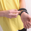 The Chewigem Tread Bangle - Oblivion Black is a discreet textured chewable sensory bracelet for chewing, fidgeting and redirecting nail biting.
