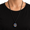 Each handmade Cosmic Metal Fidgets - Pleiades Rainbow Necklace features smooth polished metal beads for discreet sensory input, focus and fidgeting on the go.