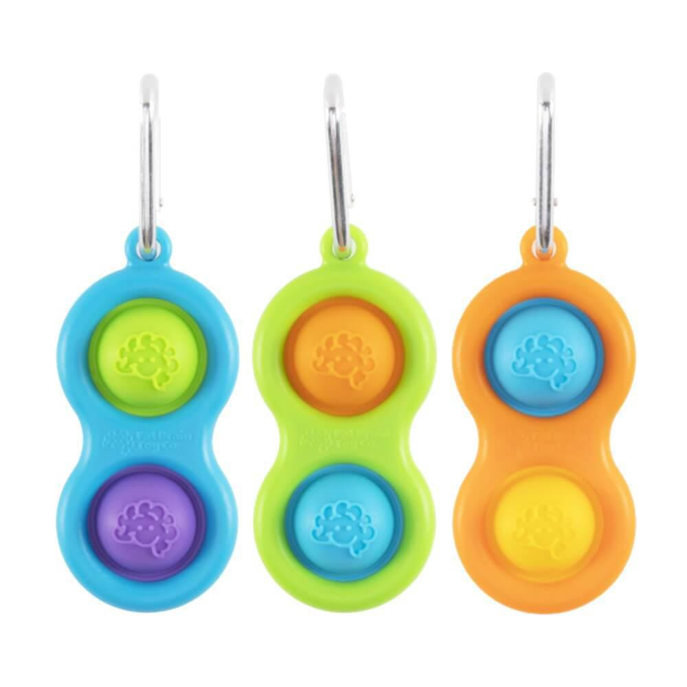 Fat Brain Simpl Dimpl Keychain Bright I Sensory Fidget Toy