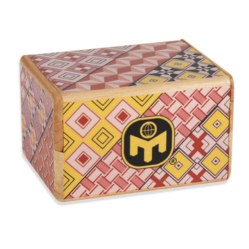 Hide precious things or secrets in your Mensa's Japanese Puzzle Box. Put something special inside and then solve the puzzle in twelve steps to open the box.