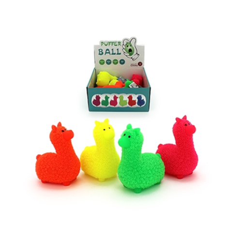 Cushy Frizzee Light Up Llama flashes when gently shaken or bounced. A terrific tactile toy that stimulates the senses.