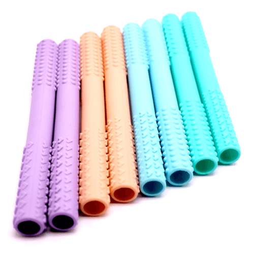 Chewy Charms - Chewy Tube Aqua is a soft, spongy, textured tube. They are great to chew on with the flexible shape making it very versatile.