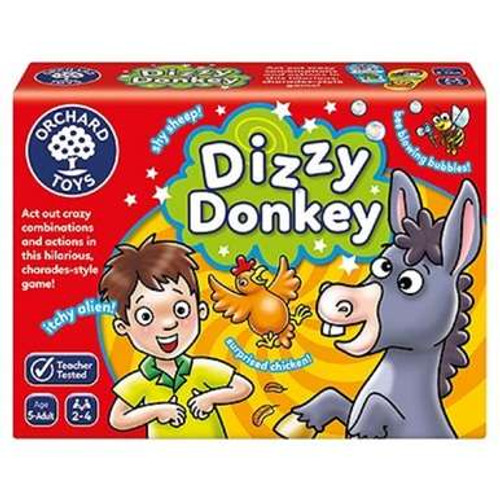 Orchard Toys - Dizzy Donkey is a fun twist on charades that will have the whole family laughing. A fun filled action and performance game.