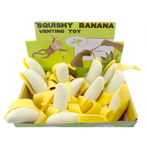 It's stretchy and squishy and it's filled with soft powder. This addictive new Squishy Banana with Peel is awesome for serious stress relief!