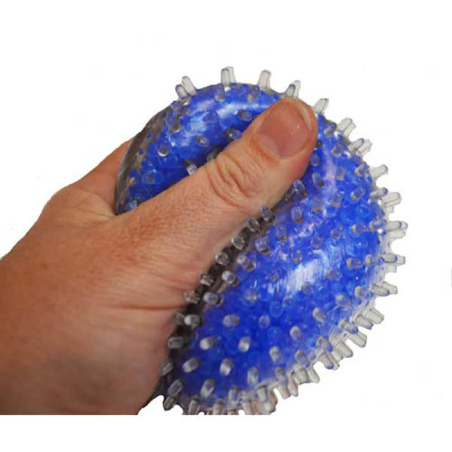 Squishy and squashy Atomic Bead Stress Ball. Spiky outer rubber casing over beads. Great tactile addition to your sensory box