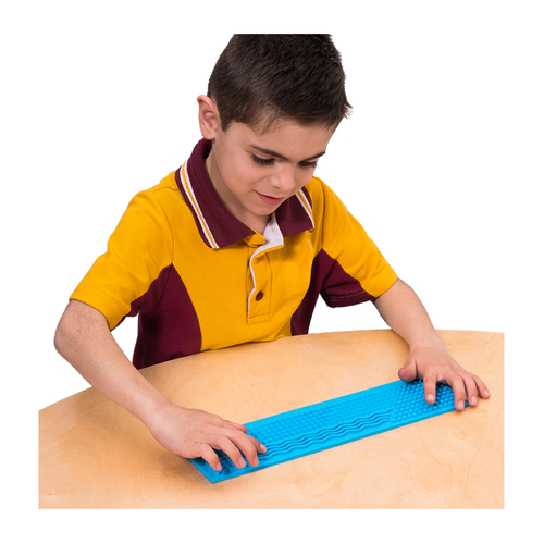 Practical and socially acceptable in a school setting, children will benefit from the sensory input the Elizabeth Richards - Busy Fingers Tactile Ruler provides.