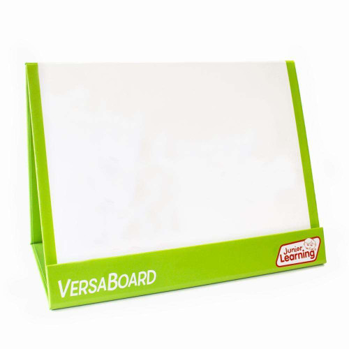 The Versaboard is an ingenious magnetic board that converts from a flat board into a tent-shaped board and it has a write and wipe surface.