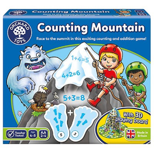 Be the first to reach the Orchard Toys - Counting Mountain top in this exciting counting and addition game, which includes a 3D mountain!