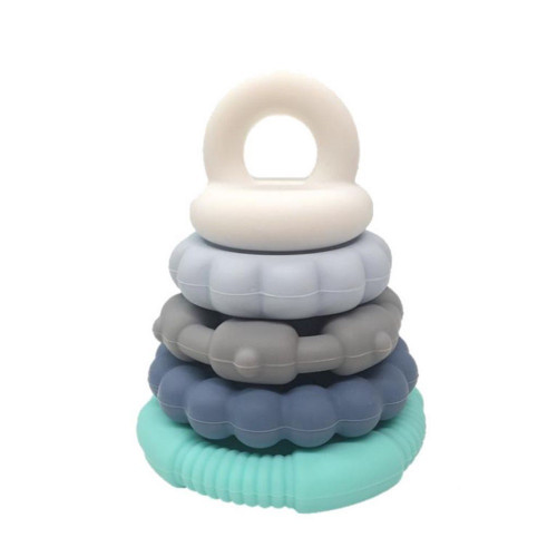 The ultimate multi-purpose toy, as your child will discover how Jellystone Rainbow Stacker - Ocean rings make the best soothing teethers!