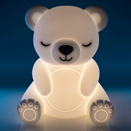 Adorable sleeping Lil Dreamers Bear Soft Touch LED Light. Activate and adjust six levels of brightness with just a touch.